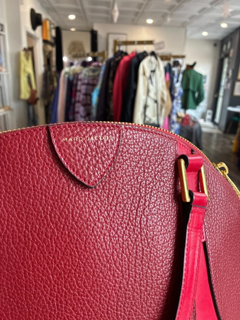 Marc Jacob’s Red Structured Dome Tote Bag - Picture 3 of 10